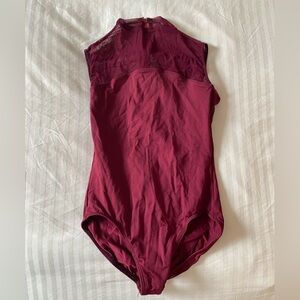 Motionwear Red Mesh Leotard with Zip Back, Adult Medium